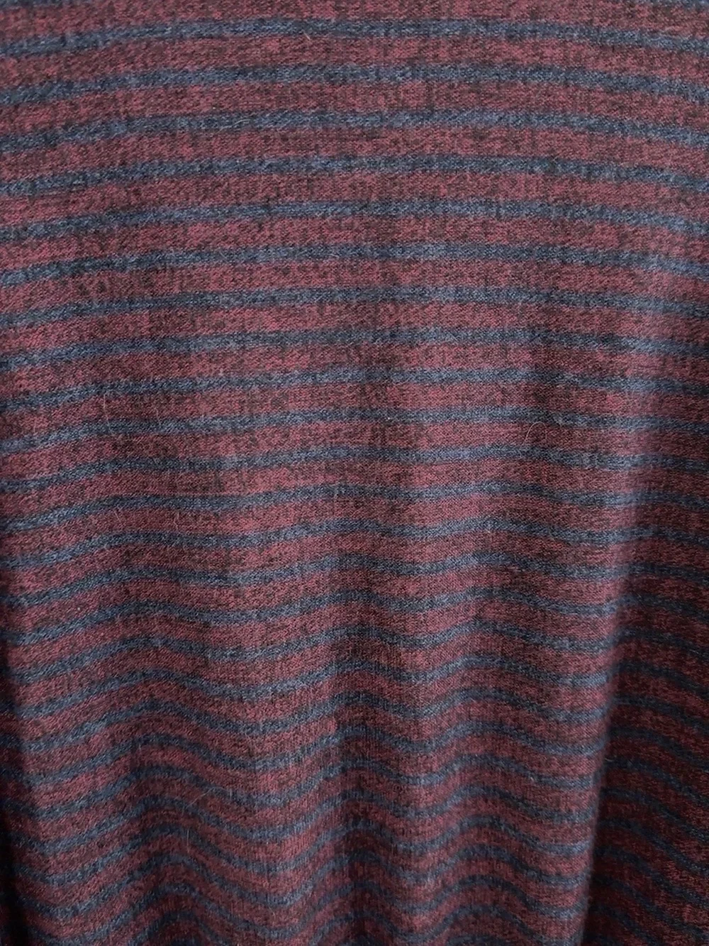 C/89Men Men’s Small 100% Merino Wool Striped Crewneck Sweater Burgundy Navy